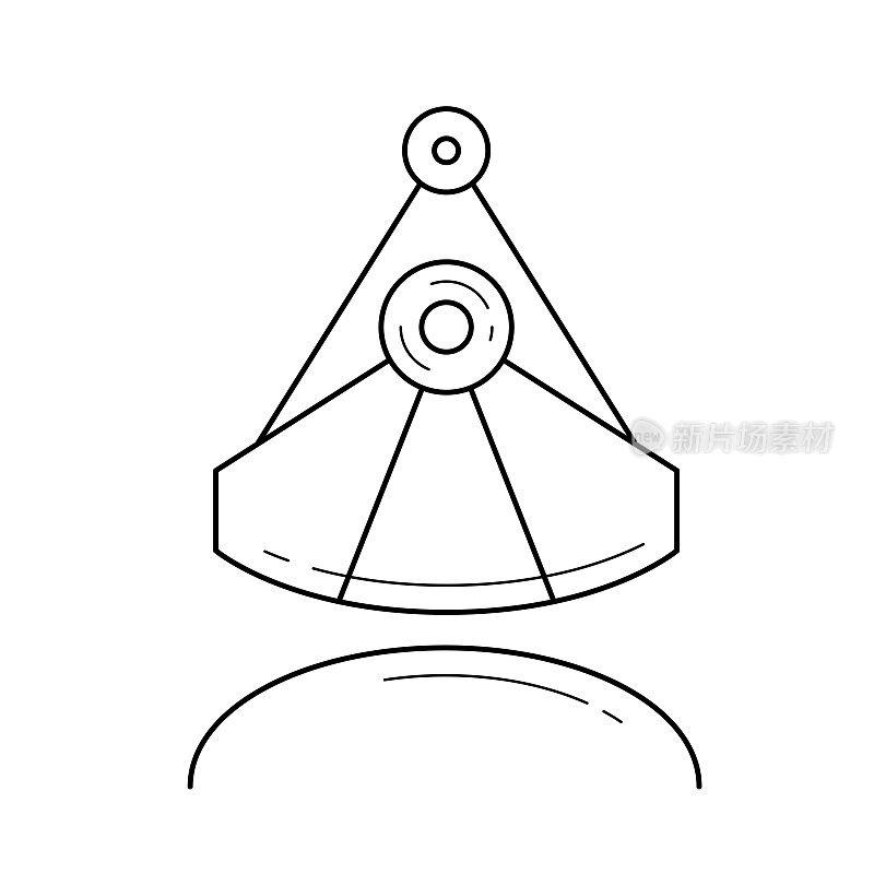 Industrial ladle vector line icon